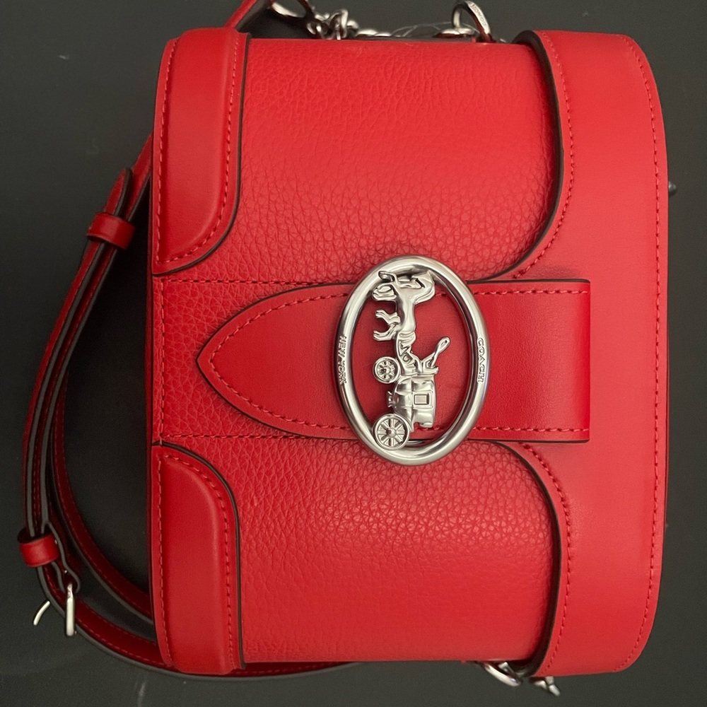 Coach Georgie Gem Crossbody Case Purse 5504 Bright Poppy. MSRP $350